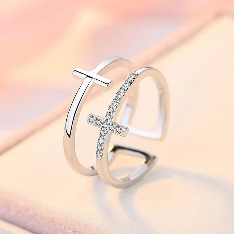 Miniature Copper Inlaid Zircon Ring