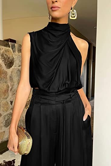 Suits Casual Sleeveless Midriff-baring Top