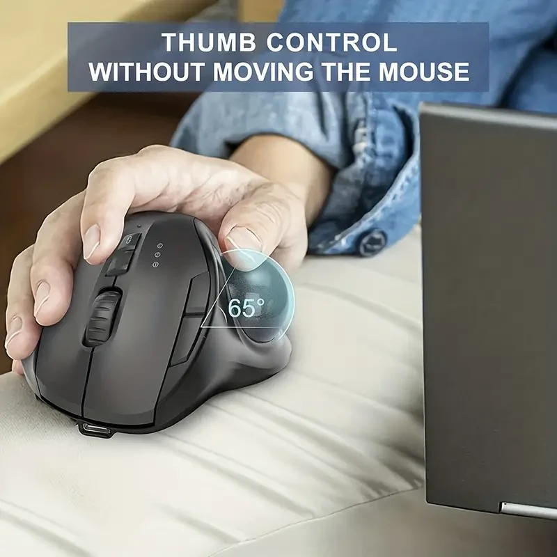 Rechargeable Trackball Mouse Wireless+2.4G Dual Mode Wireless Mouse