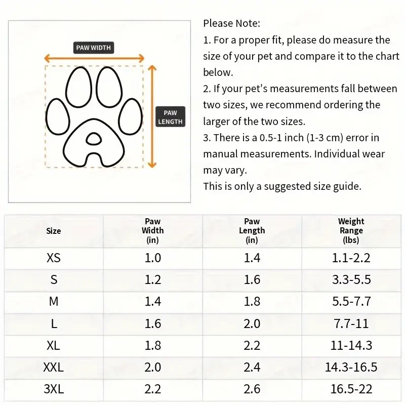 4pcs Waterproof Small Dog Booties