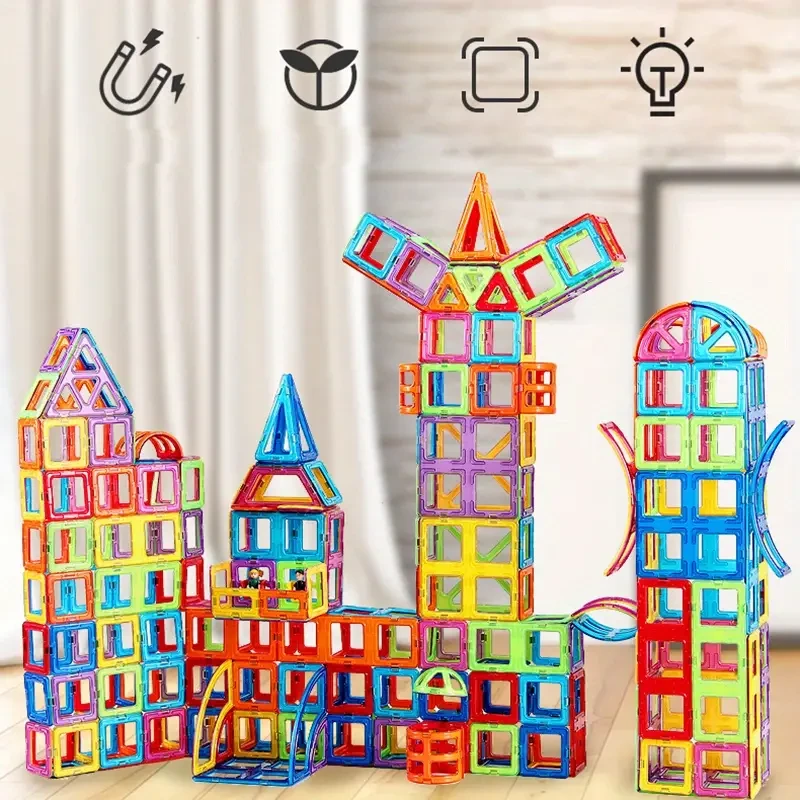 Large Size Magnetic Building Blocks DIY Designer Magnet Toy Educational Constructor Set Toys For Children, Christmas/Halloween/Thanksgiving Gift Easter Gift