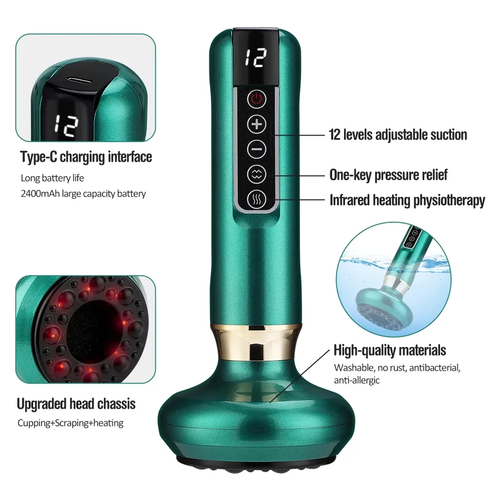 Electric Vacuum Cupping Massager For Body Anti-Cellulite Suction Cup Gua Sha Massage Body Cups Guasha Fat Burning Slimming Jars
