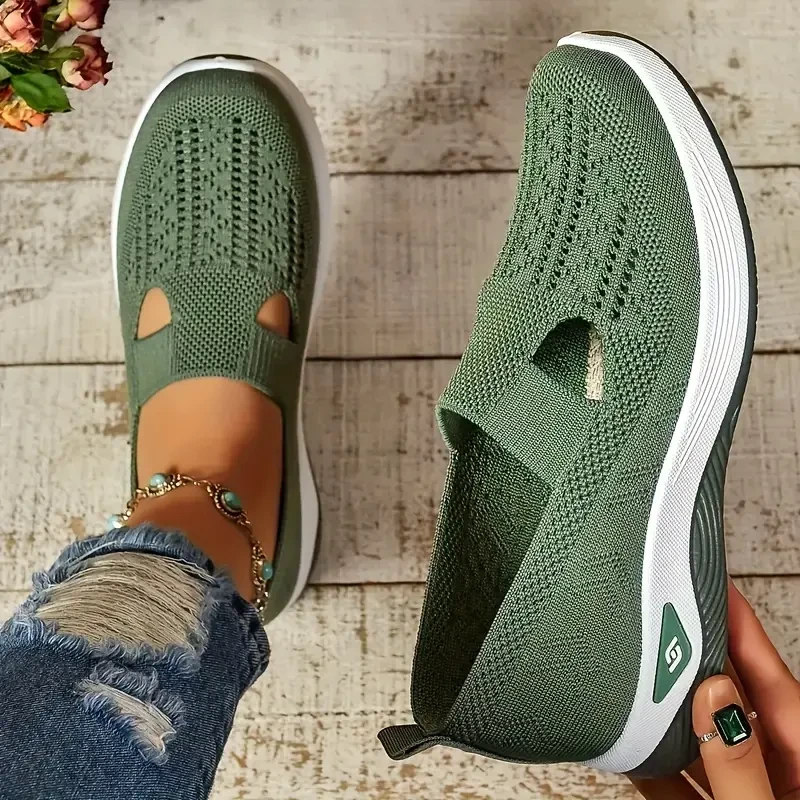 Women's Lightweight Knit Cut-out Sneakers