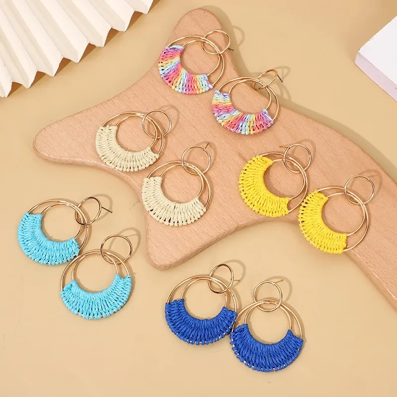 Creative Hand Weaving Stud Earrings