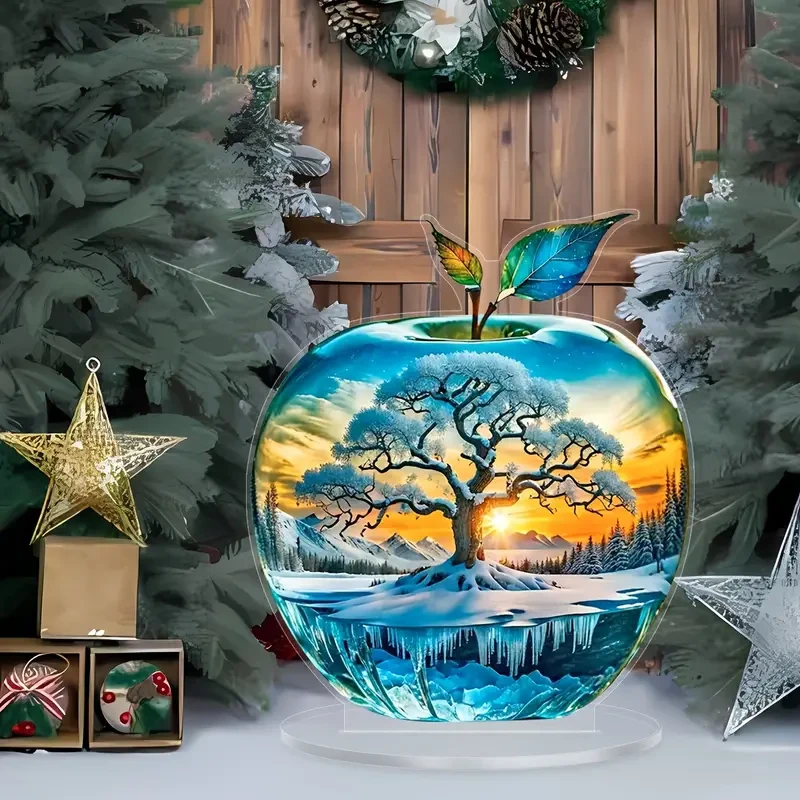 Sunset Tree of Life Acrylic Desk Ornament with Stand