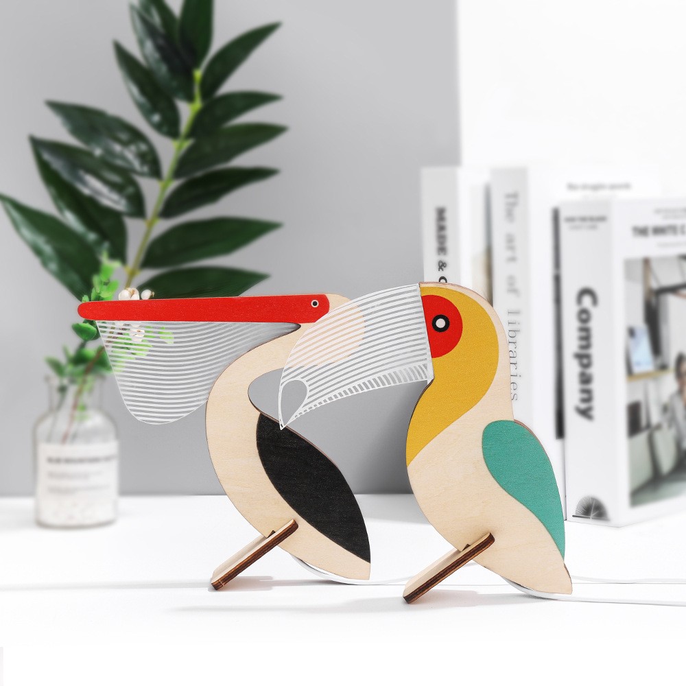 Animals LED Night Light Wood Lamp