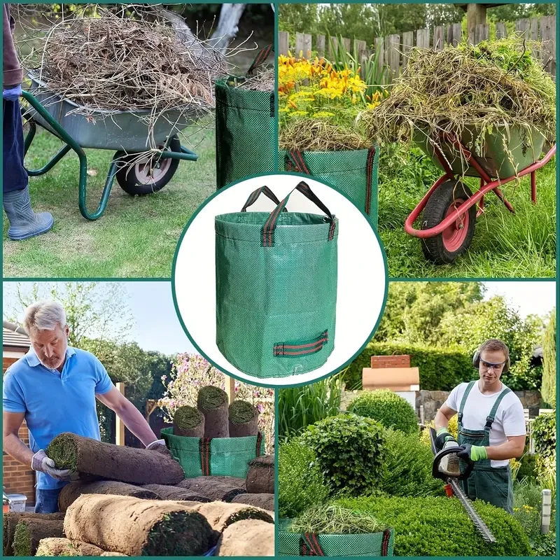 2-Pack Garden Waste Bag Leaf Bags Reusable Heavy Duty Waste Bags