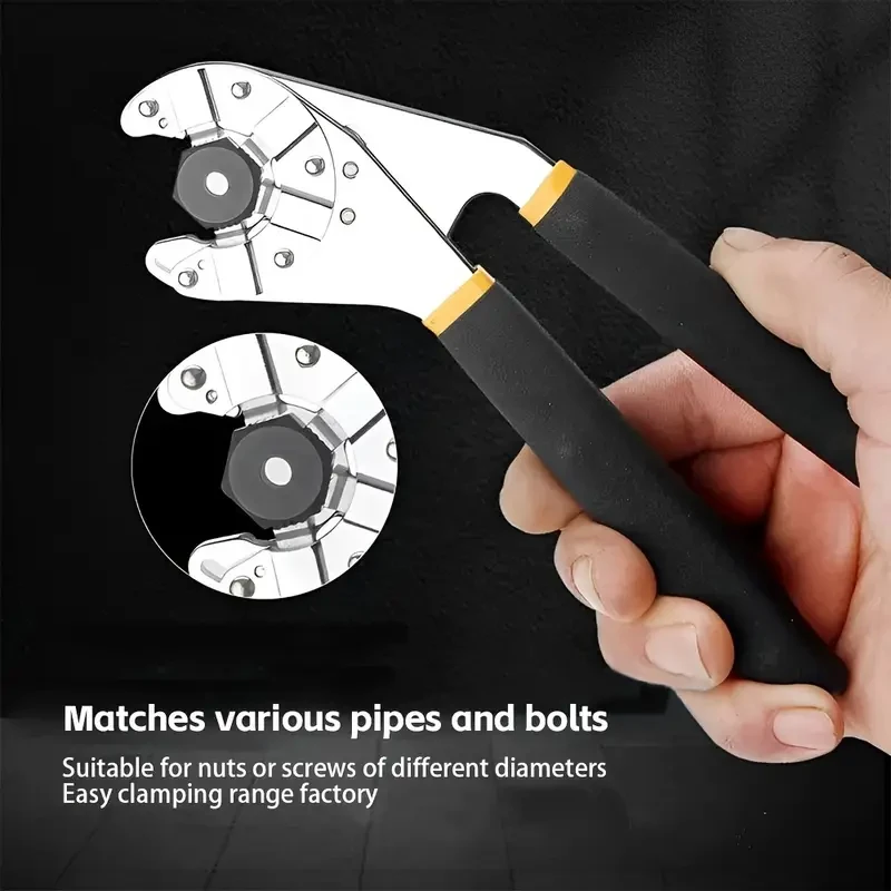 Precision-Fit, Versatile Magic Wrench - Adjustable, Multi-Function with Hex Grip & Non-Slip Handle for DIY, Electricians, Mechanics, Motorcycles & Bicycles