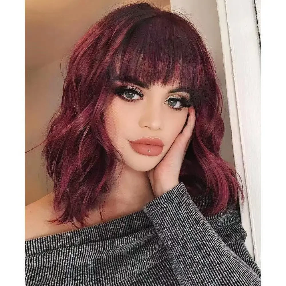 Full-head Wig-style Curly Small Wave Hairstyle Air Bangs