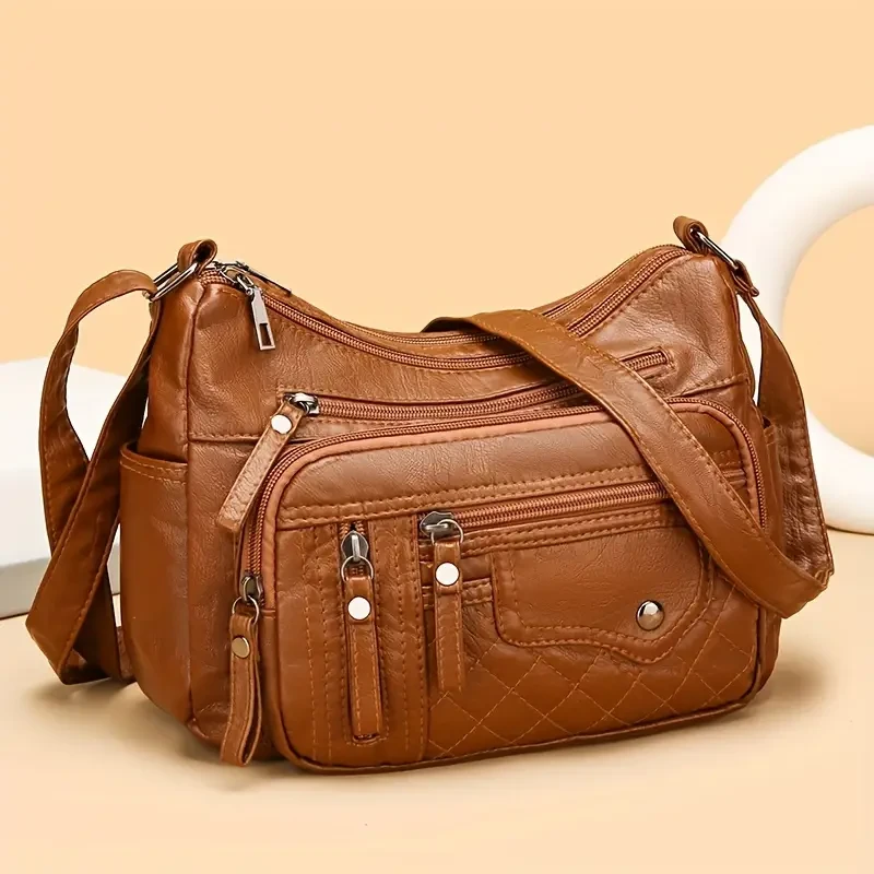 Large Capacity Nylon Shoulder Bag with Adjustable Strap