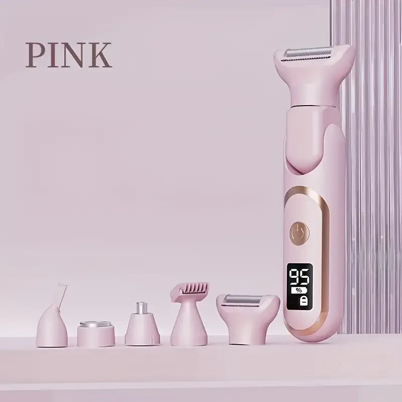 5 in 1 Electric Epilator for Women - USB Rechargeable, Great for Armpits, Bikini Area And Legs