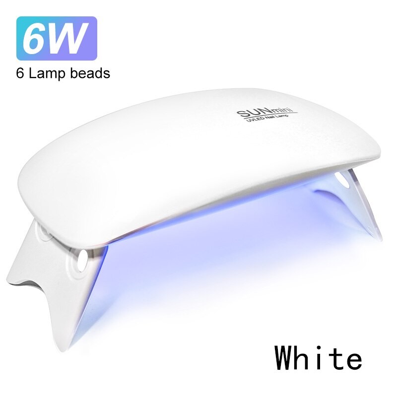 6W Mini Nail Dryer Machine Portable 6 LED UV Manicure Lamp