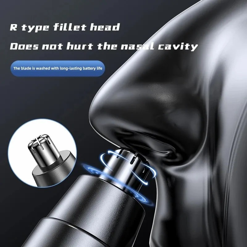 Black Electric Nose Hair Trimmer Painless Ear and Nose Hair Trimmer for Men and Women