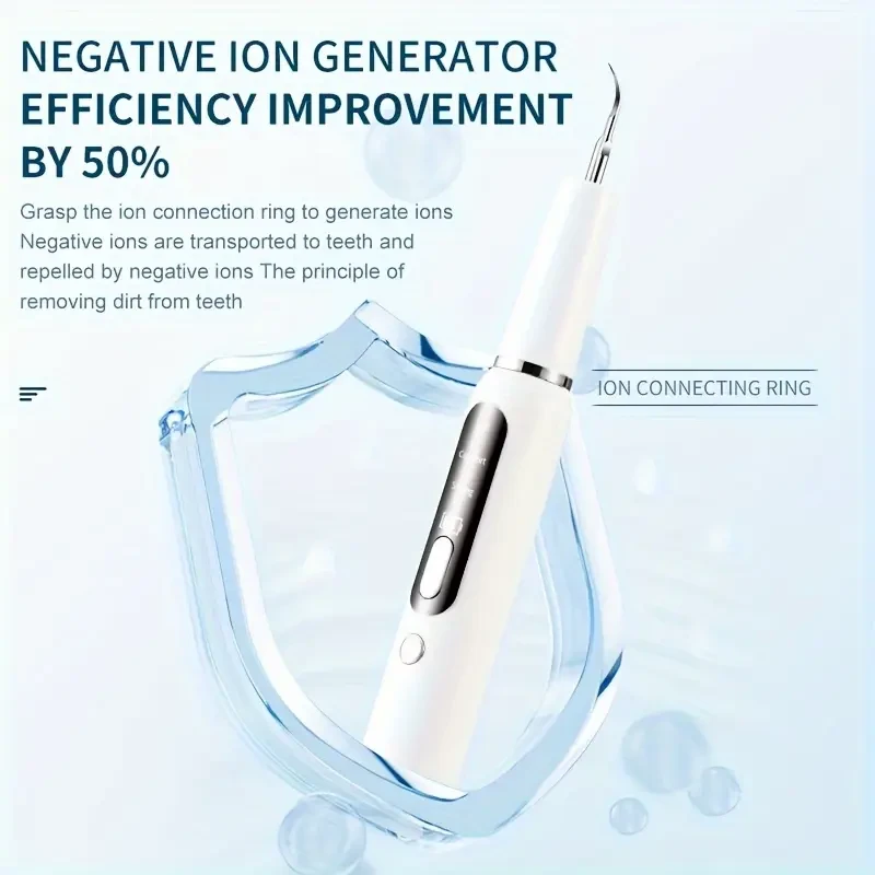 Tooth plaque/tartar remover, tooth plaque remover, electric tooth cleaner tartar remover, dental calculus remover tooth cleaning kit, with LED light, 3 modes rechargeable tooth cleaning kit, with dental tools, 2 replaceable heads, men and women can use