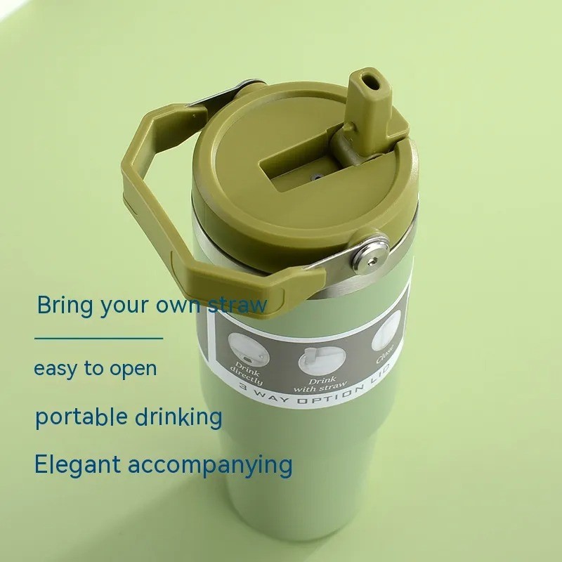 Portable Stainless Steel Travel Sports Water Bottle with Handle and Cover