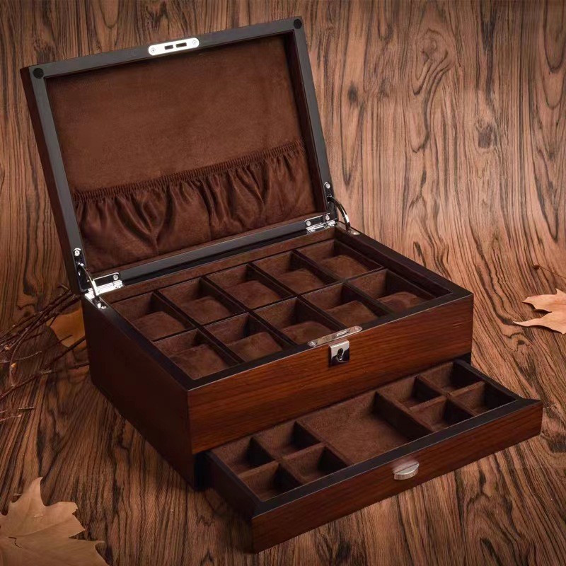 Matte Paint Ugyen Veneer Drawer Flannel Jewelry Box