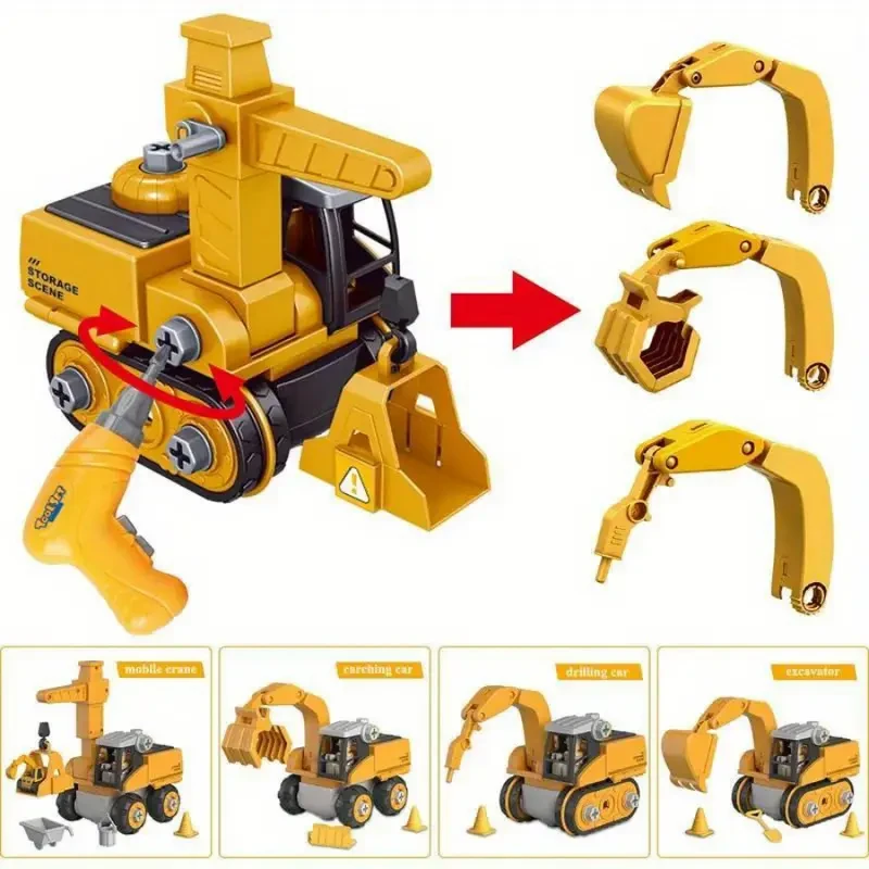 4-In-1 Disassembly And Assembly Engineering Vehicle