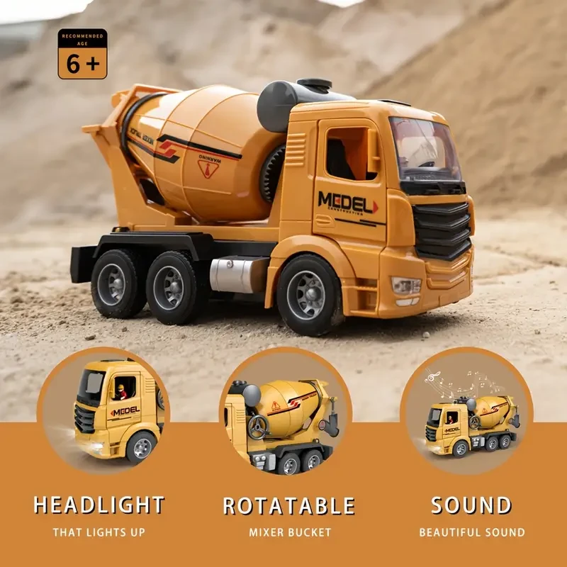 Yellow Cement Mixer Toy Truck