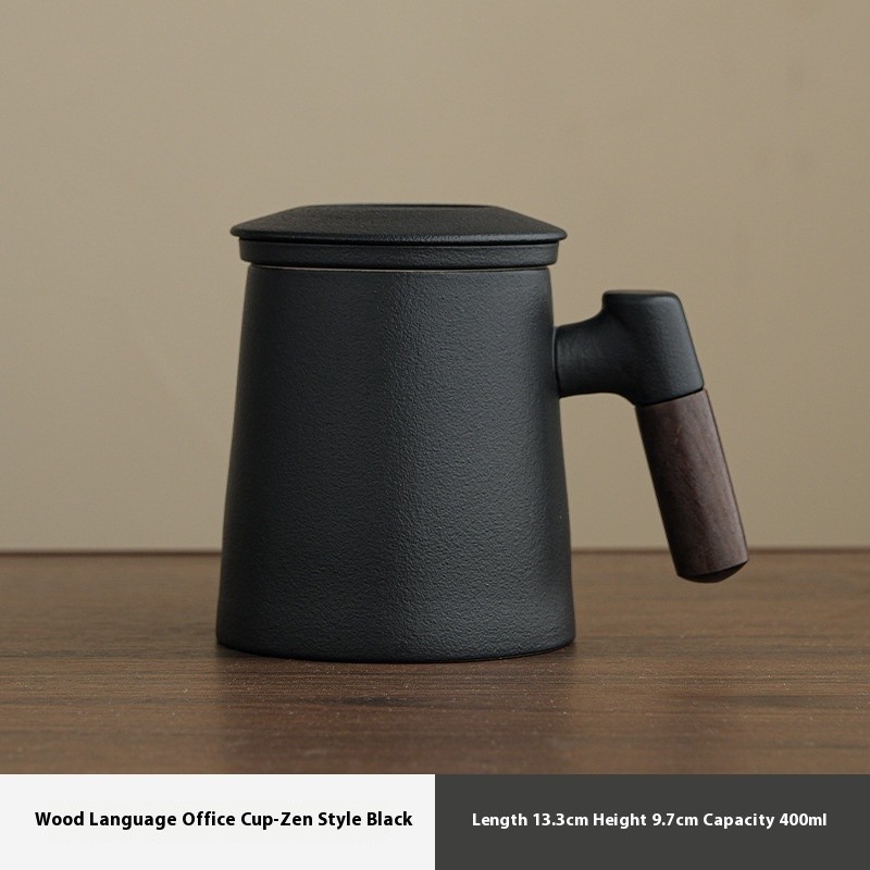 Ceramic Tea Water Separation Tea Cup Mug With Lid