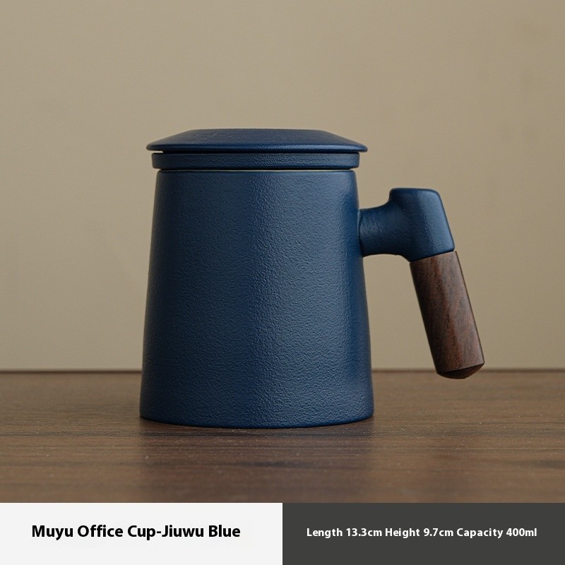 Ceramic Tea Water Separation Tea Cup Mug With Lid