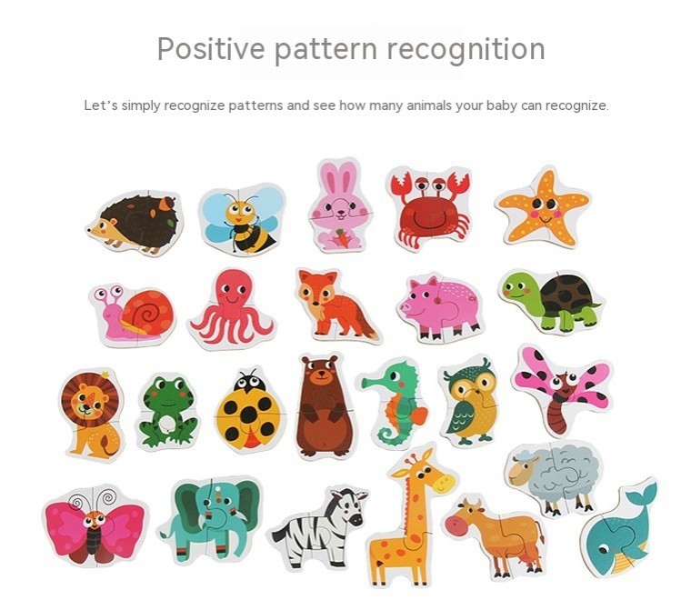 Wooden Early Education Enlightenment Toys Children's Large Matching Puzzle