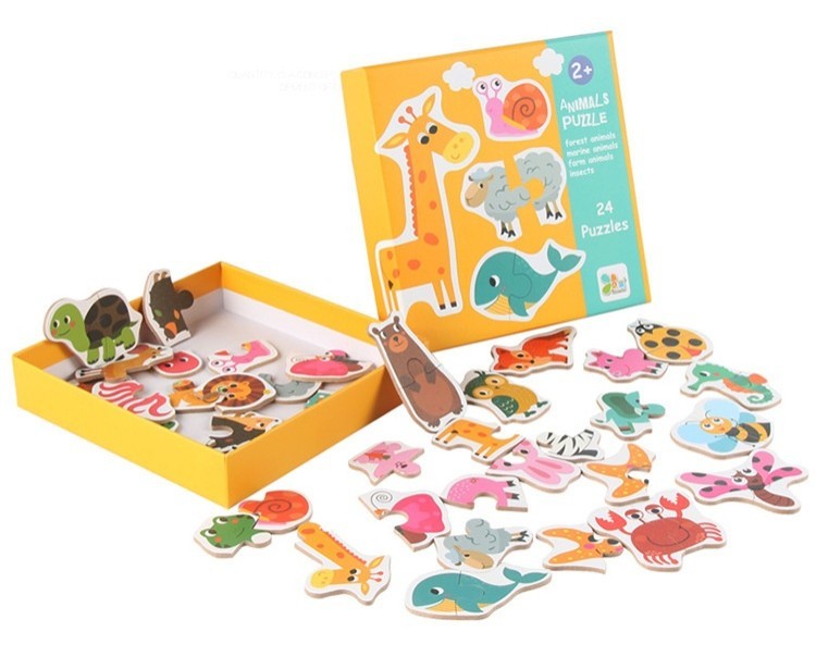 Wooden Early Education Enlightenment Toys Children's Large Matching Puzzle