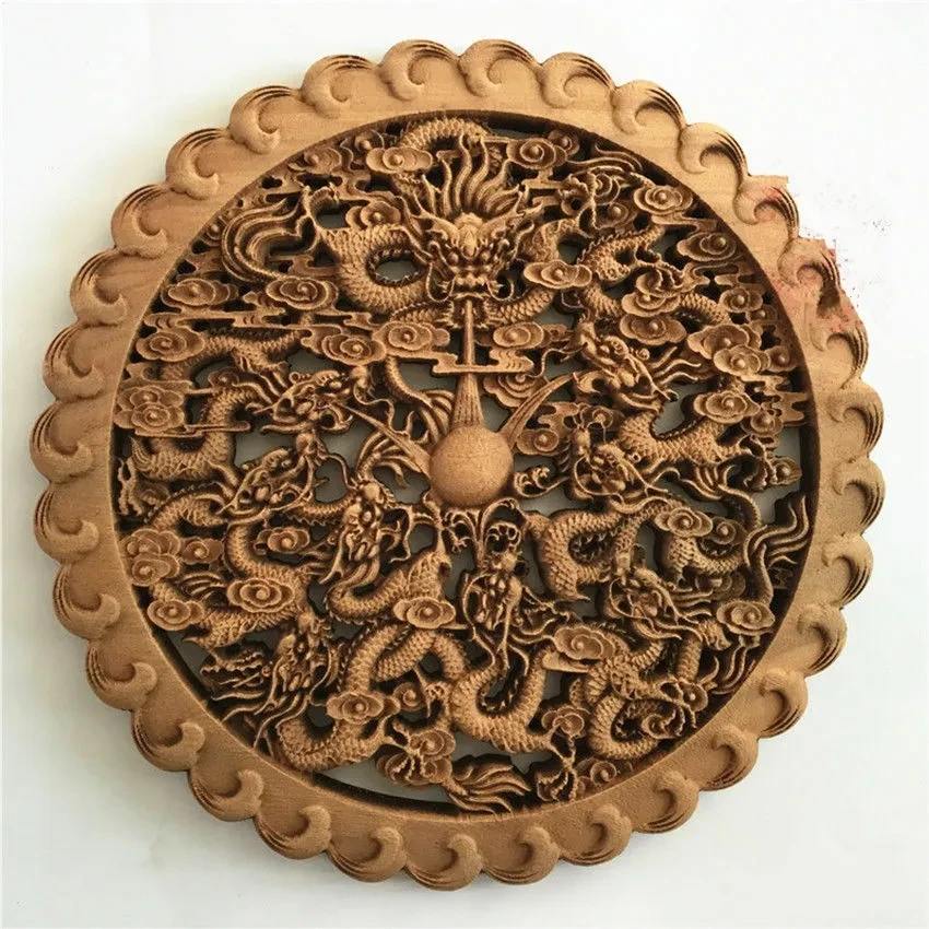 Small Pendant Ornaments Camphor Solid Wood Hollow Carving