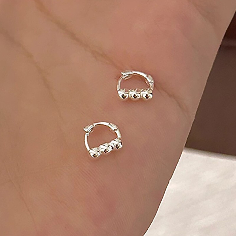 Real 925 Sterling Silver Small Geometric Heart Hoop Earrings