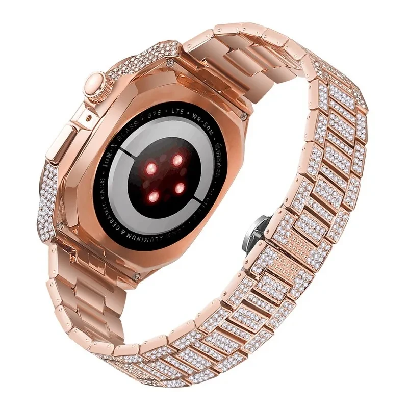 Geometric Pattern Metal Fashion Smart Watch Strap