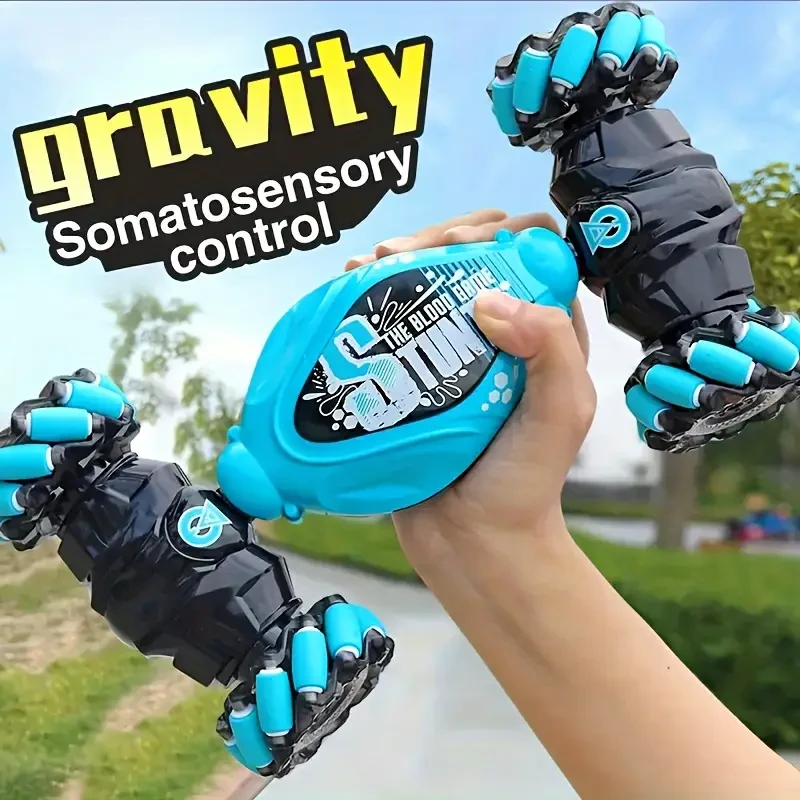 TurboDrift 4WD Gesture Controlled RC Car  Dual-Side Rotating Off-Road Vehicle with LED Lights & Music