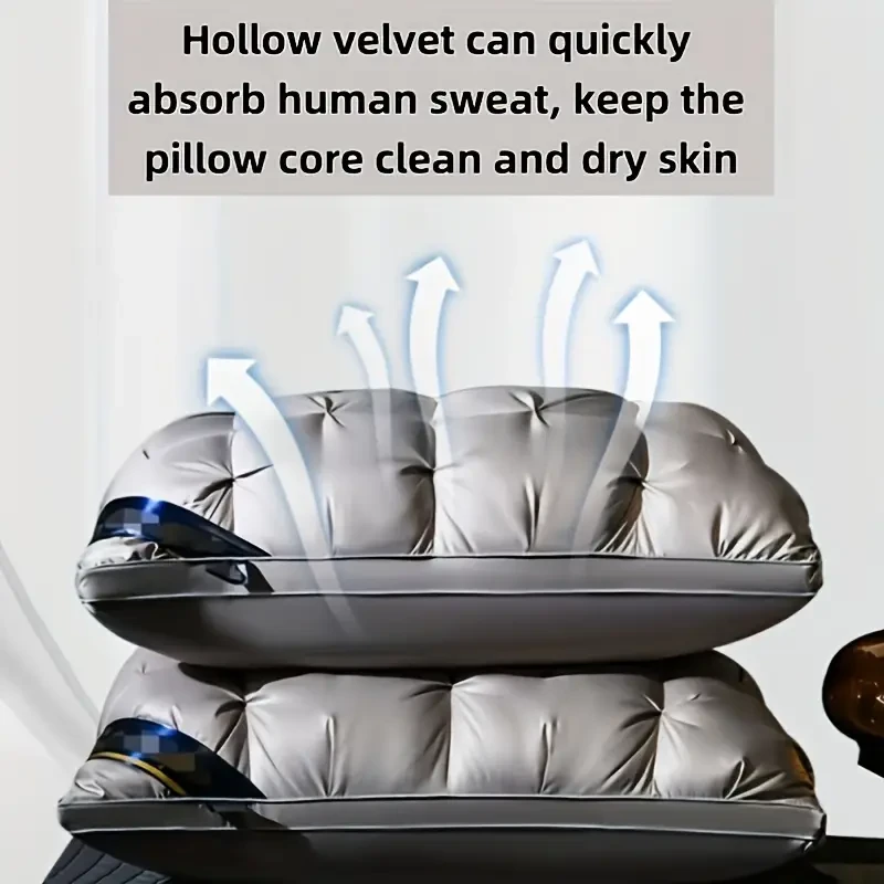 1pc 48x74cm Deep Sleep Neck Support Pillow  Non-Collapsing High Pillow for Sleeping