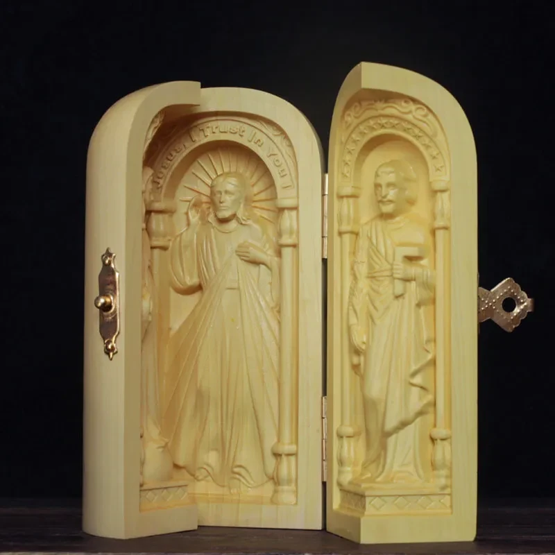 Catholic Holy Relic Wood Carving Craft Ornament
