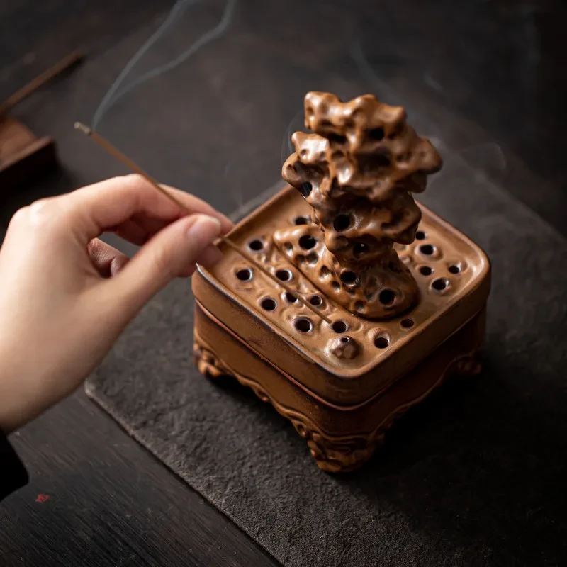 Creative Ceramic Sandalwood Box Incense Holder Zen Ancient Tea Ceremony