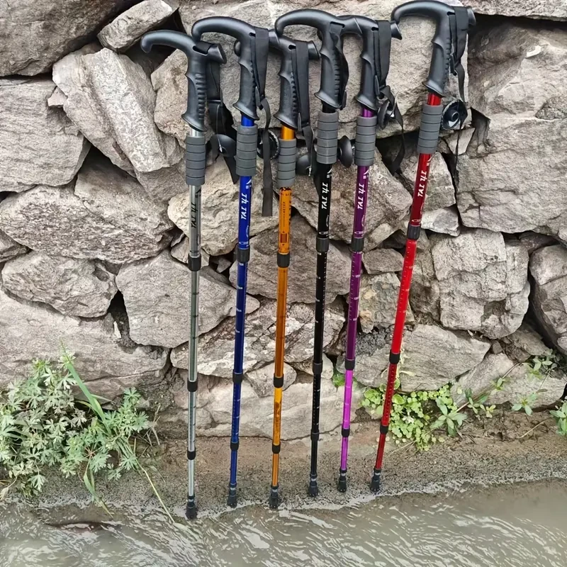 Ultra-Light Adjustable Trekking Pole with Ergonomic T-Handle & Anti-Shock System