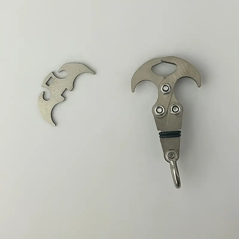 2pcs Stainless Steel Folding Grab Hook, Multifunctional Heavy-Duty Hook with 4 Claws