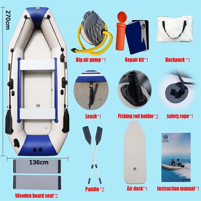 SolarMarine 2.7M 4-Person 0.9PVC Inflatable Boat