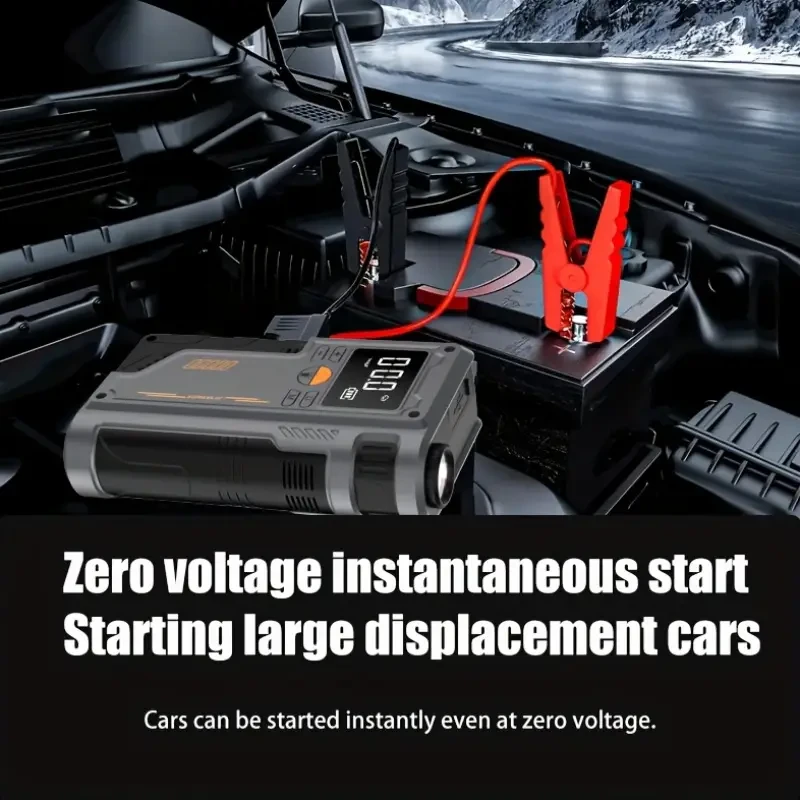 8000mAh Rechargeable Lithium Battery Portable Air Compressor Tank Style with Digital Pressure Gauge