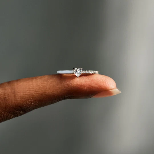 Best Bitches Matching Half Enamel Heart-Cut Rings