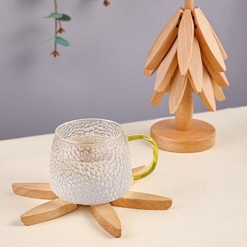 4PCS Tree Design Stand Wooden Trivets