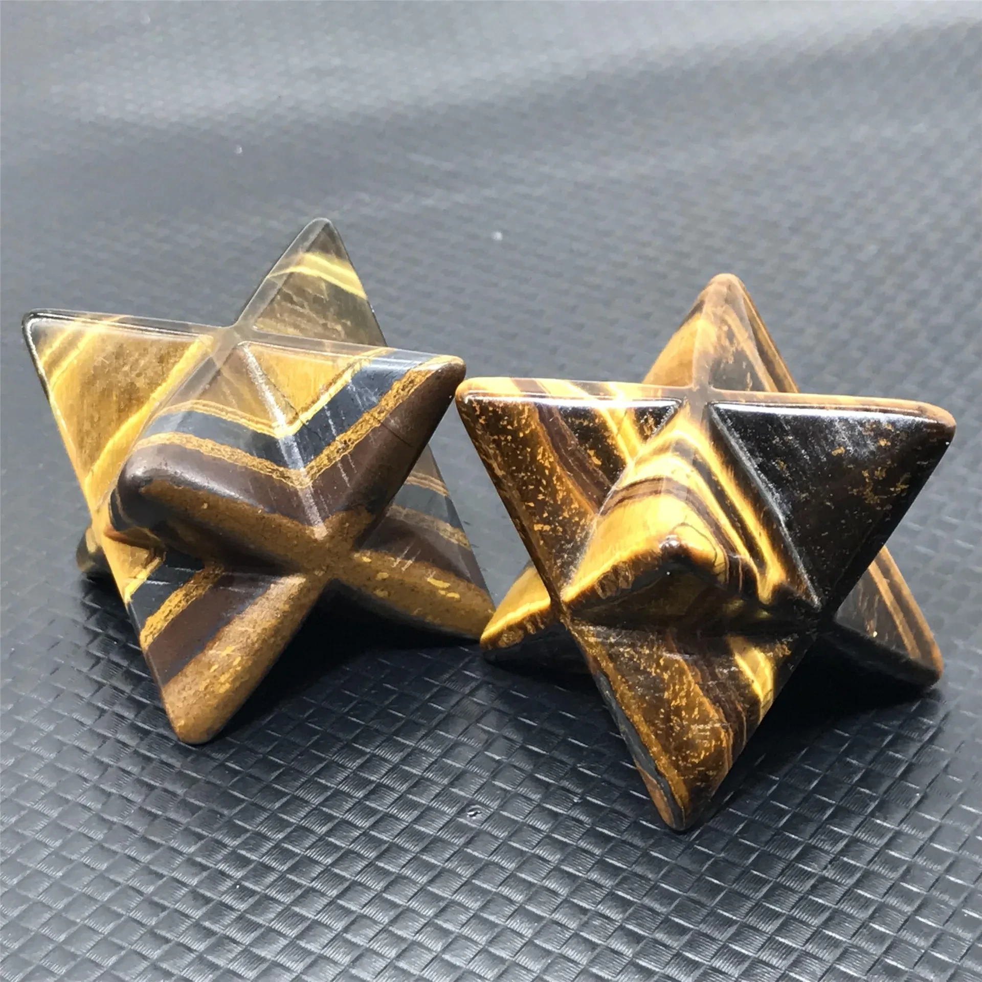 Crystal Carving 5CM Tiger Eye Stone Kaba Star Figurine