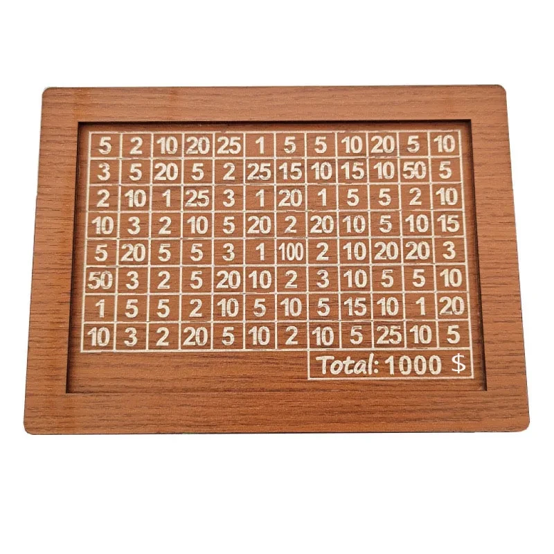 Money Box Piggy Bank Wood Money Bank Reusable Money Box With Saving Goal And Numbers To Check For Helps The Habit Of Saving