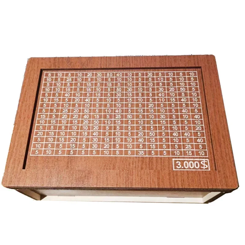 Money Box Piggy Bank Wood Money Bank Reusable Money Box With Saving Goal And Numbers To Check For Helps The Habit Of Saving