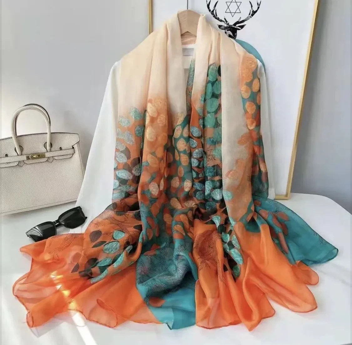 Yourou Yarn Scarf Large Size Printed Beach Towel