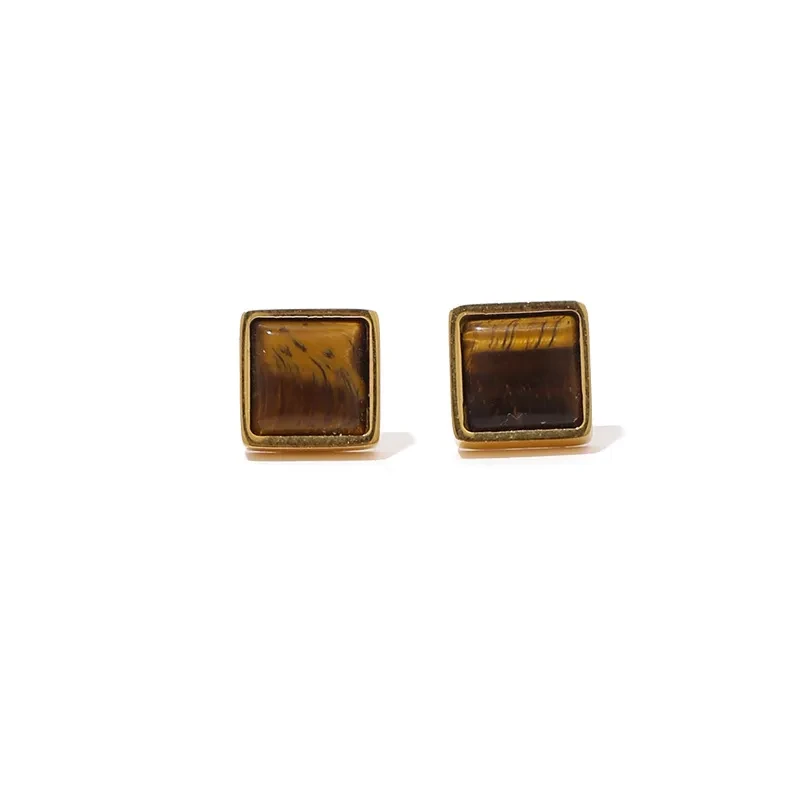 Women's Retro Fashion Minimalism Natural Stone Stud Earrings