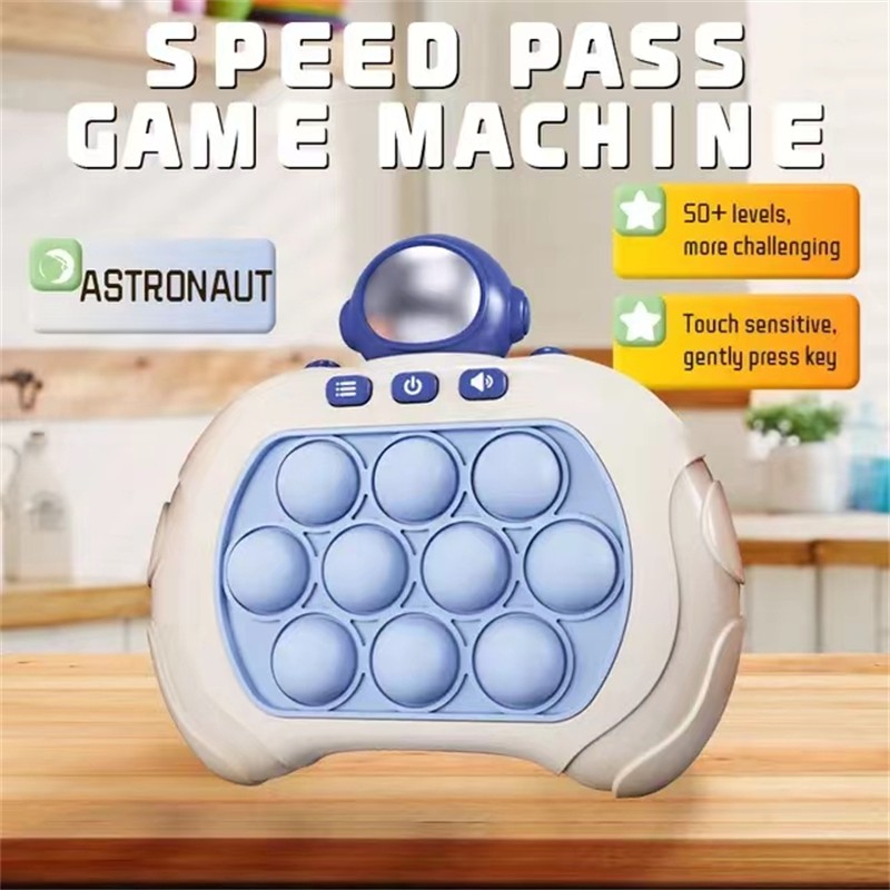 Quick Push Bubbles Game Machine Kids Cartoon Fun Whac-A-Mole Squeezing Anti-Stress Sensory Bubble Pop Fidget Toy