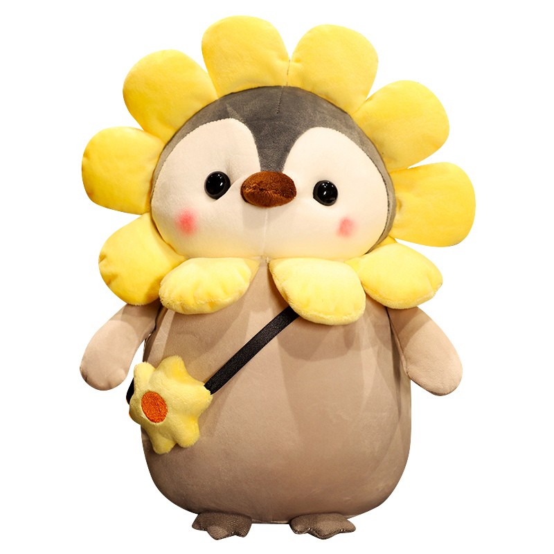 25cm Kawaii Penguin Plush Toys - Lovely Penguin Turn to Dinosaur Sunflower Dolls