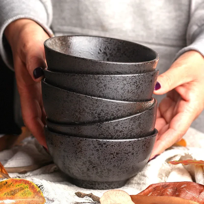 Creative Retro Stoneware Japanese Tableware Ceramic Bowl