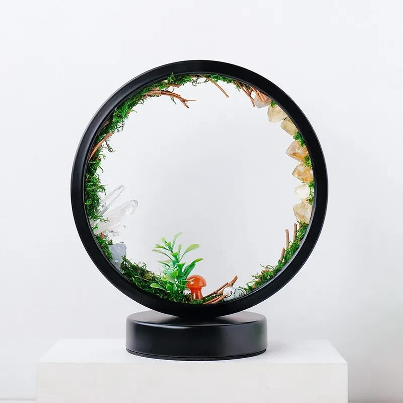 Natural Crystal Stone Forest Ecological Atmosphere Round Night Light