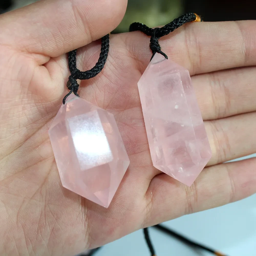 Crystal Column Double-pointed Hexagonal Prism Rough Stone Polished Jewelry