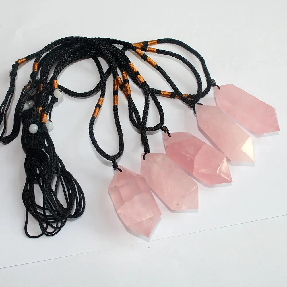 Crystal Column Double-pointed Hexagonal Prism Rough Stone Polished Jewelry